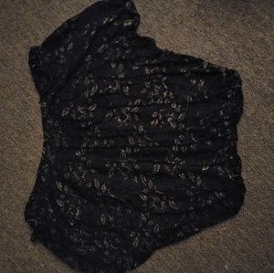 Black and gold off the shoulder blouse